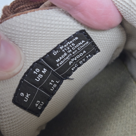 DR MARTENS Mens Size 10 Air Wair Casual Oxford Brown Leather Shoe 11215 - Picture 9 of 9